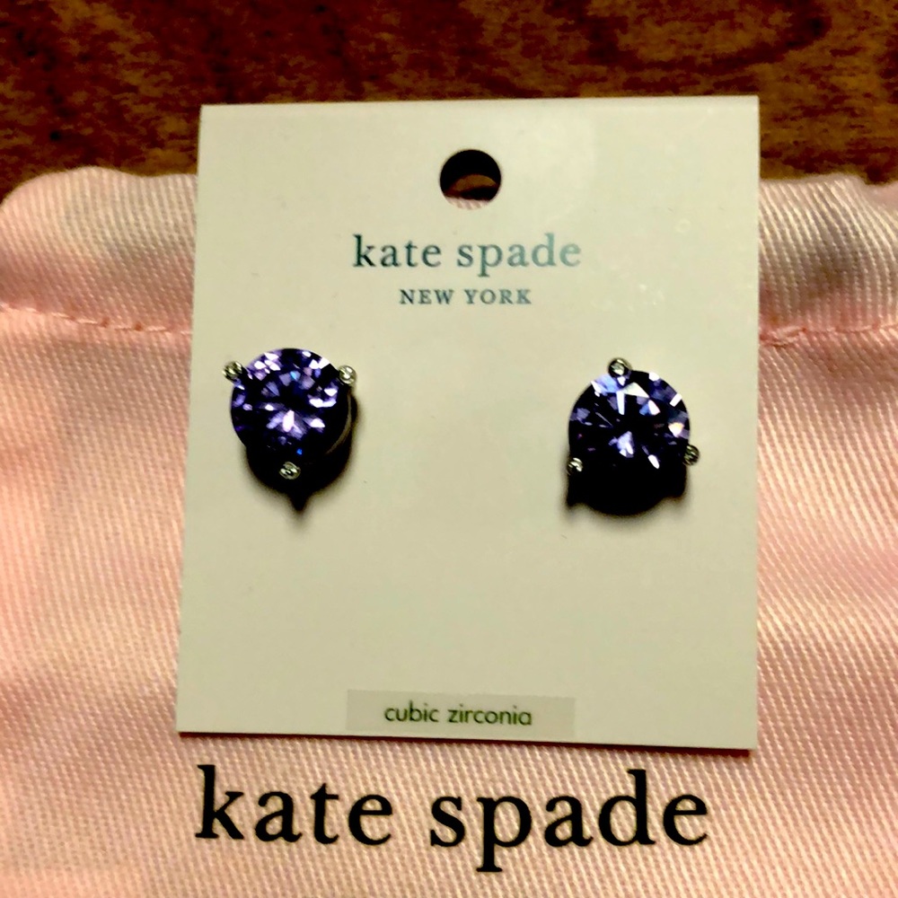 NWT Kate Spade ♠️ Purple Cubic Zirconia Stud Earrings